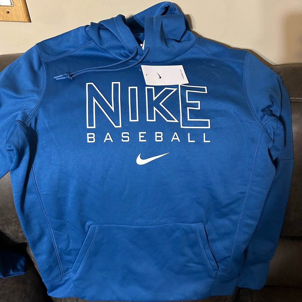 Nike Baseball Hoodie Therma-Fit Blue Men Large NWT Jacket Hooded MLB